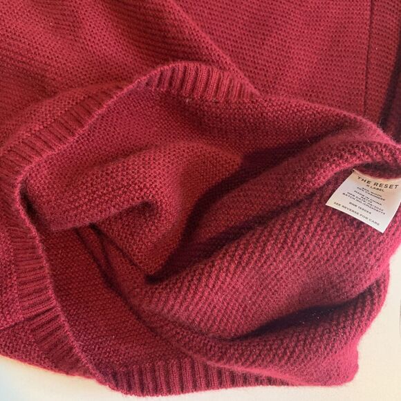 The Reset R Label Sweater Womens M Medium Ruby Ribbed Wool Cashmere Oversized - Picture 11 of 14